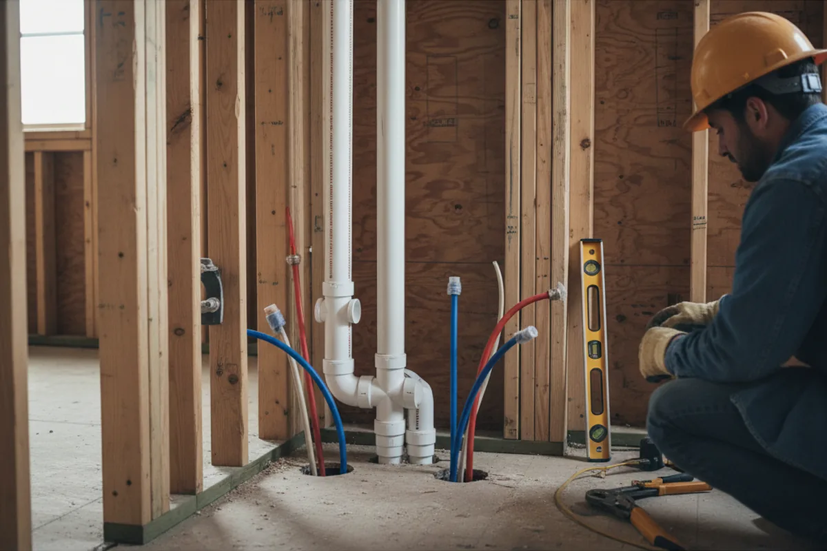 Drain and supply rough-in during Toilet Repair and Installation in Ferrum